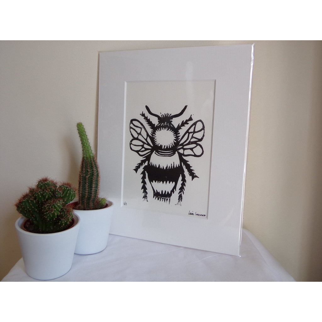 Louise Concannon Bee Linoprint-Louise Concannon Designs-Artisan Market Online