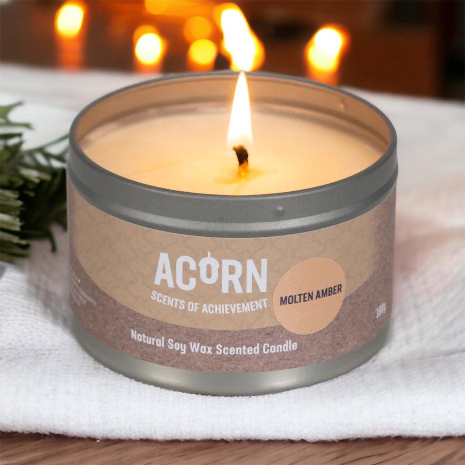 Acorn Molten Amber Candle Tin-Acorn-Artisan Market Online