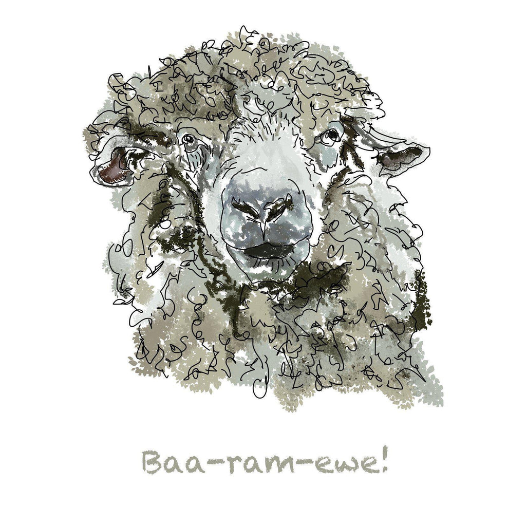Cheeky Farm Yard Friends Print - 'Baa-ram-ewe!'-Maeve O'Hara Creative-Artisan Market Online