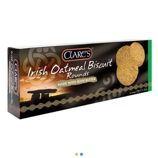 Clares Irish Oatmeal Biscuits Round Shaped-Grace's-Artisan Market Online