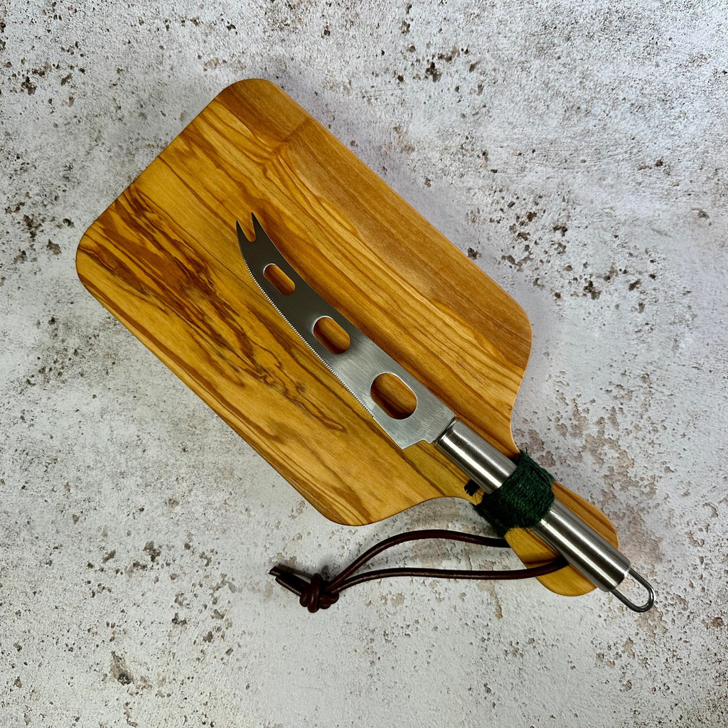 RJP Olivewood Cheeese Board and Knife Set