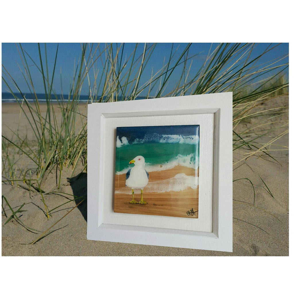 Resin Art Original - Seagull on Beach