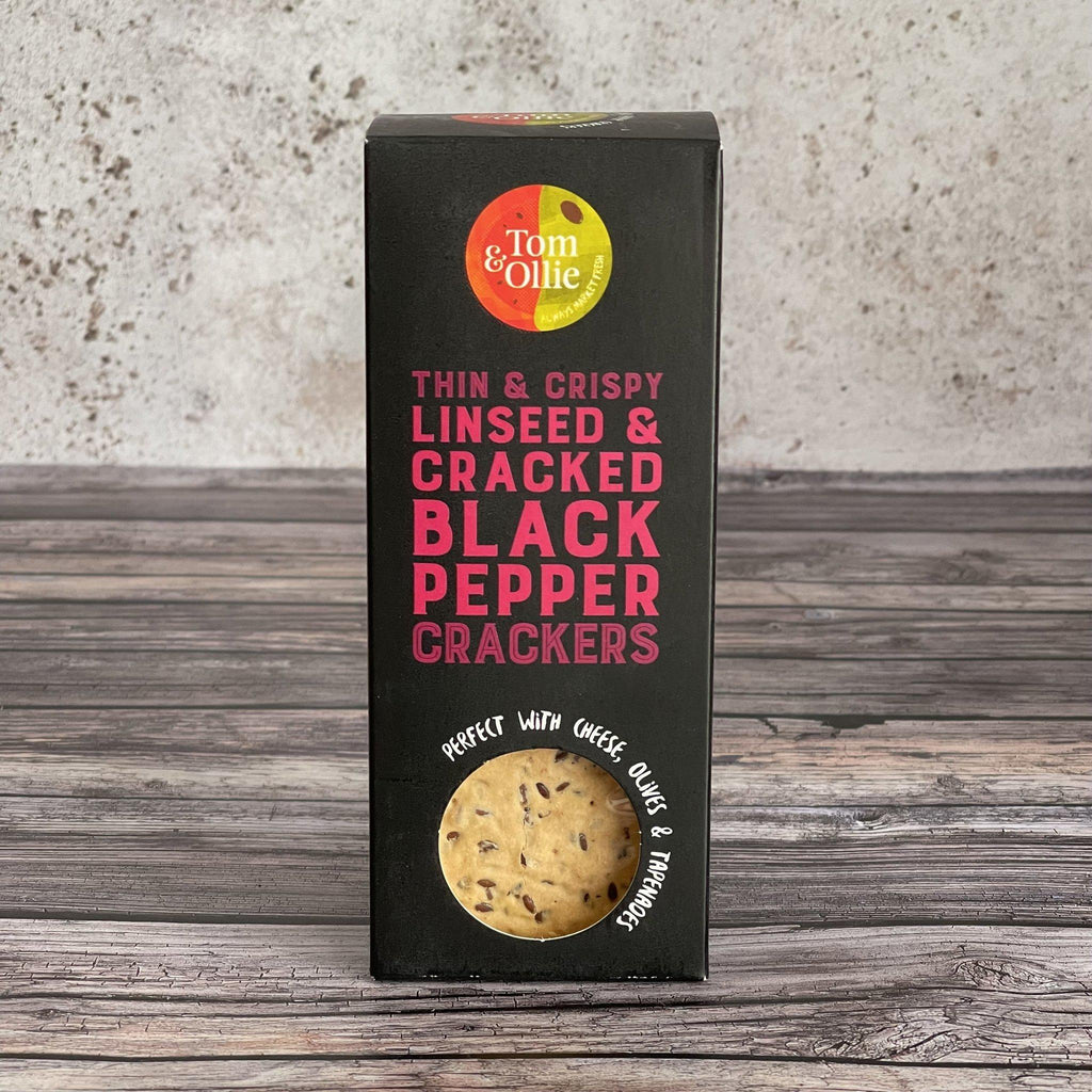 Tom & Ollie Linseed and Black Pepper Crackers-Tom & Ollie-Artisan Market Online