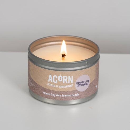 Acorn Meadow Lily & Cotton Musk Candle Tin-Acorn-Artisan Market Online