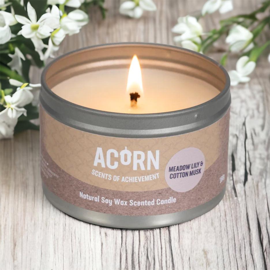 Acorn Meadow Lily & Cotton Musk Candle Tin-Acorn-Artisan Market Online
