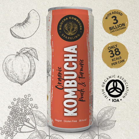 Moocha Kombucha Peach & Turmeric Flavour Canned Kombucha-Moocha Kombucha-Artisan Market Online